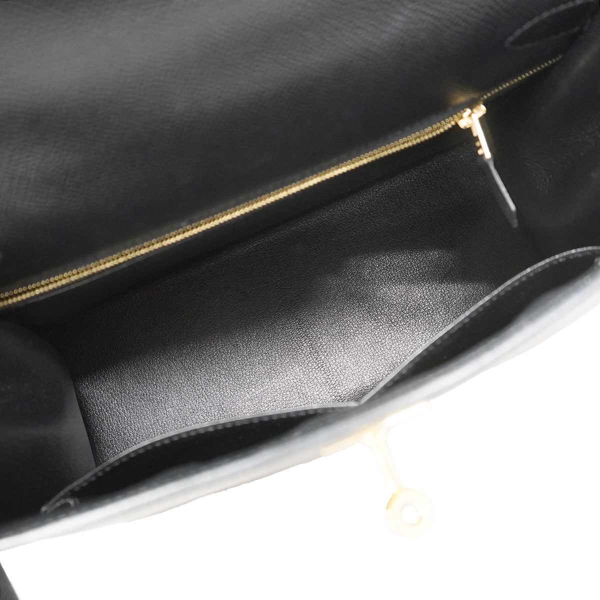【6ia1144-g】エルメス ハンドバッグ ケリー28 ヴォーエプソン ブラック ゴールド金具 D刻印 2wayバッグ【中古】レディース