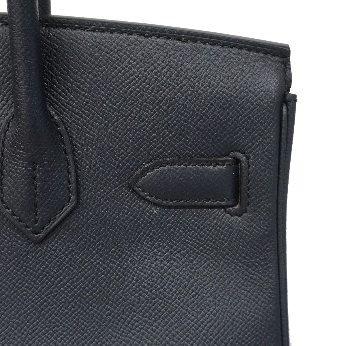 【6ia1145-g】エルメス ハンドバッグ バーキン30 ヴォーエプソン ブルーニュイ シルバー金具 C刻印【中古】レディース