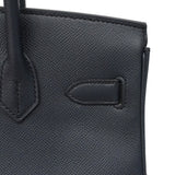 【6ia1145-g】エルメス ハンドバッグ バーキン30 ヴォーエプソン ブルーニュイ シルバー金具 C刻印【中古】レディース
