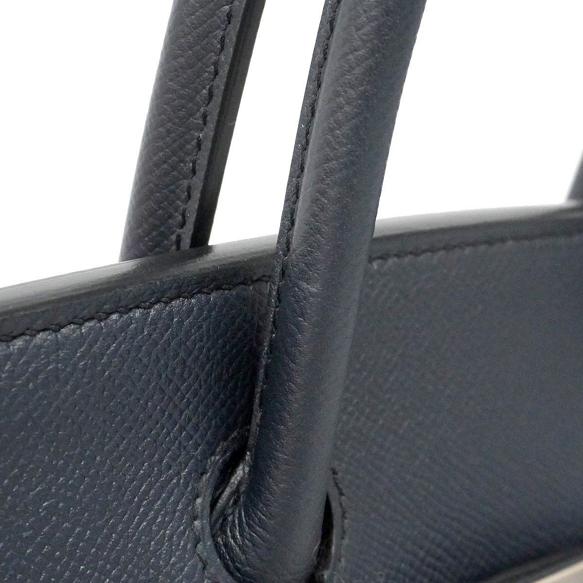 【6ia1145-g】エルメス ハンドバッグ バーキン30 ヴォーエプソン ブルーニュイ シルバー金具 C刻印【中古】レディース