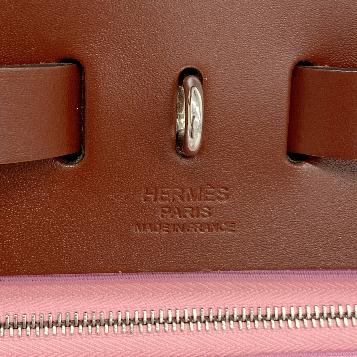 【6ia1181】エルメス ハンドバッグ エールバッグジップPM トワルオフィシエ レッド シルバー金具 U刻印 2wayバッグ【中古】レディース