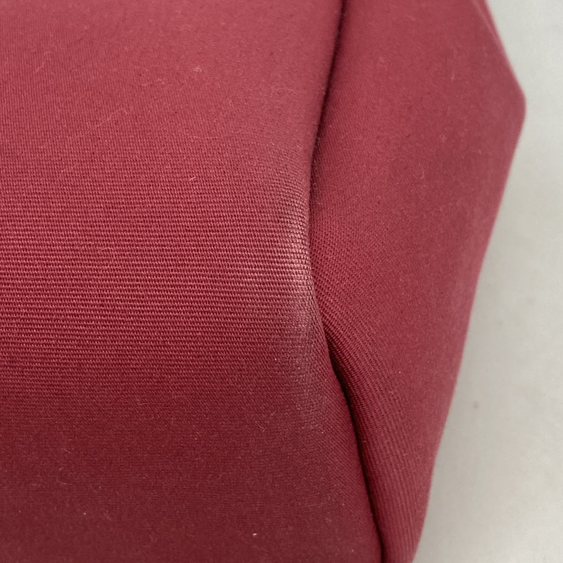 【6ia1181】エルメス ハンドバッグ エールバッグジップPM トワルオフィシエ レッド シルバー金具 U刻印 2wayバッグ【中古】レディース