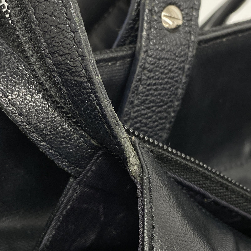 【6ia1204】シャネル トートバッグ パリビアリッツ キャンバス ブラック シルバー金具【中古】レディース
