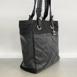 【6ia1204】シャネル トートバッグ パリビアリッツ キャンバス ブラック シルバー金具【中古】レディース