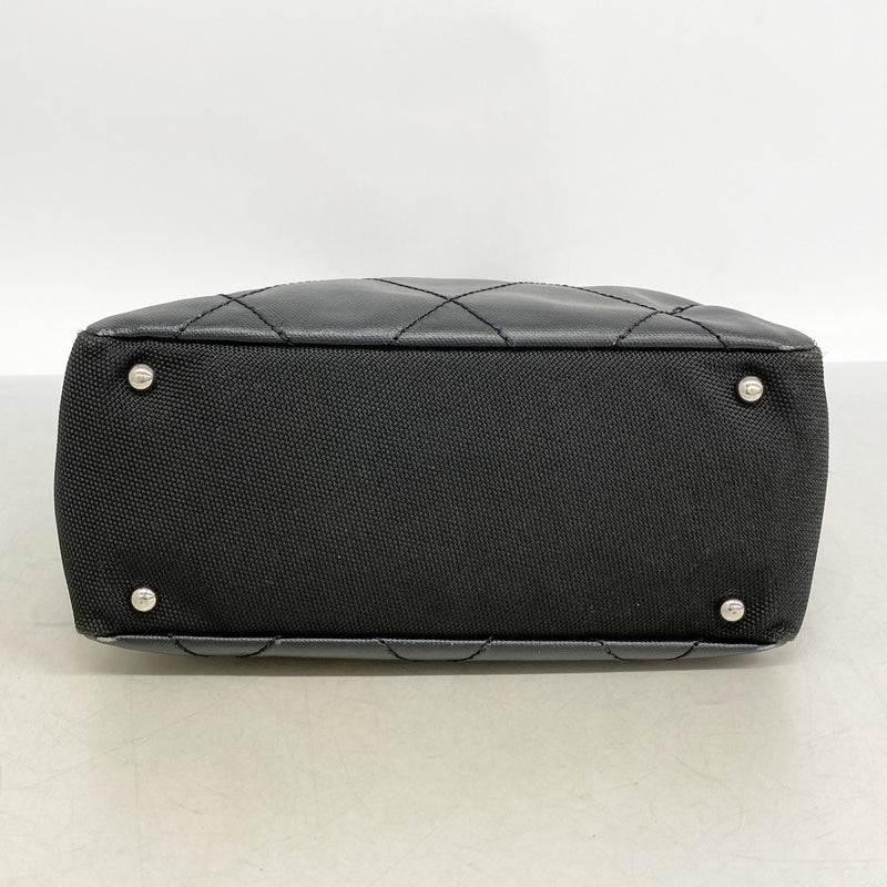 【6ia1204】シャネル トートバッグ パリビアリッツ キャンバス ブラック シルバー金具【中古】レディース