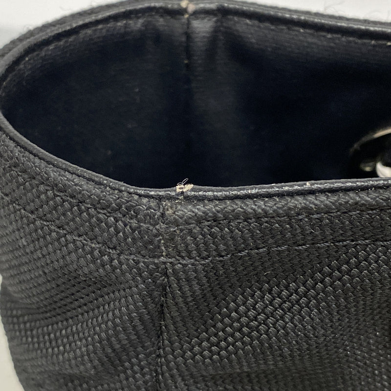 【6ia1204】シャネル トートバッグ パリビアリッツ キャンバス ブラック シルバー金具【中古】レディース