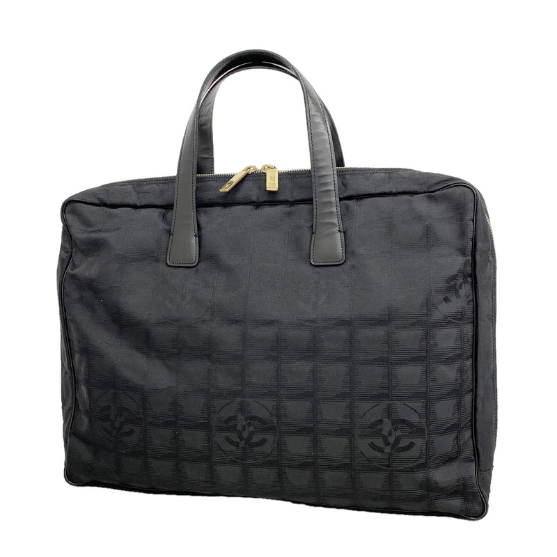 【6ia1205】シャネル ハンドバッグ ニュートラベル ナイロン ブラック シャンパンゴールド金具【中古】レディース