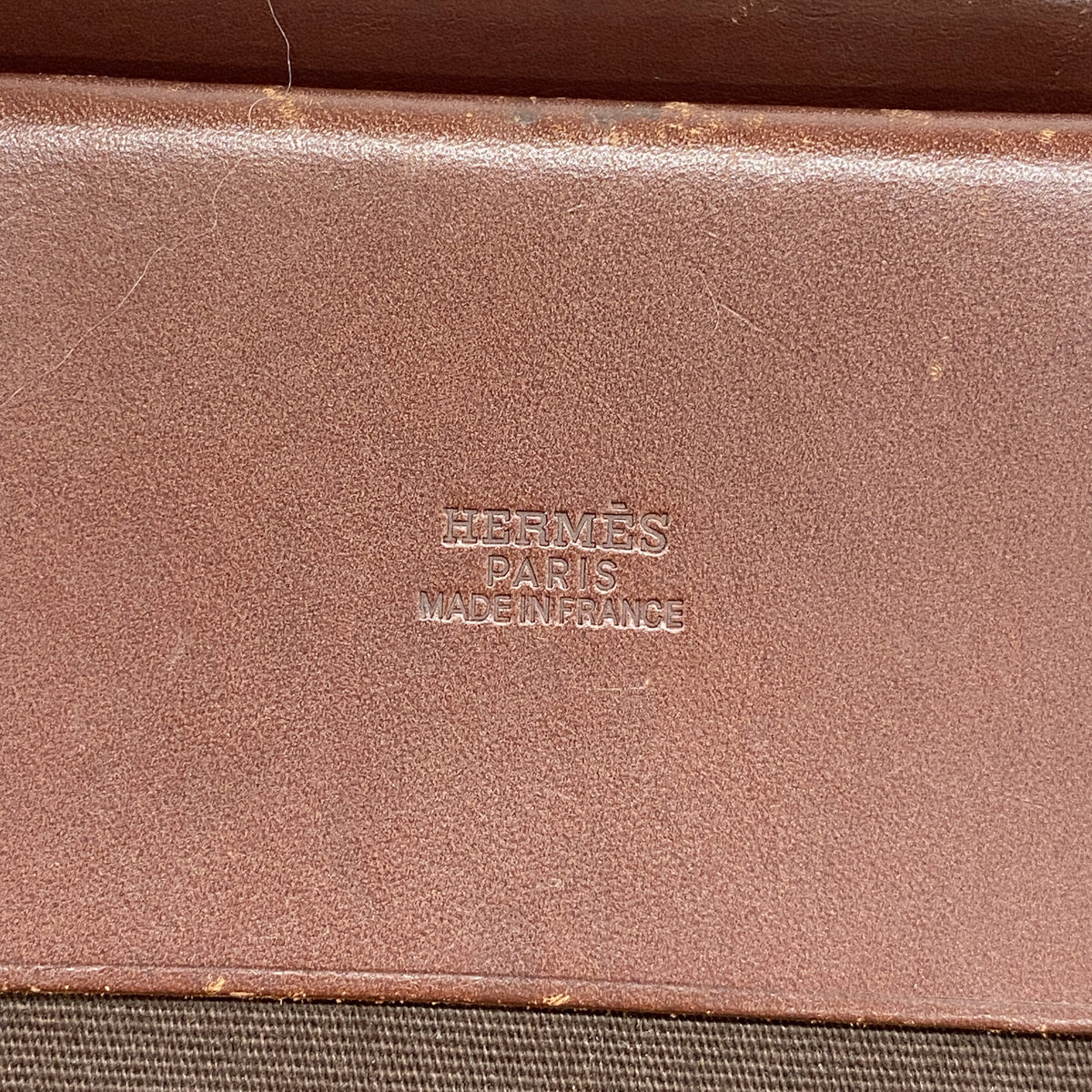 【6ib1217】エルメス トートバッグ エールバッグカバス トワルオフィシエ ブラウン ゴールド金具 □F刻印【中古】レディース
