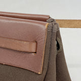 【6ib1217】エルメス トートバッグ エールバッグカバス トワルオフィシエ ブラウン ゴールド金具 □F刻印【中古】レディース