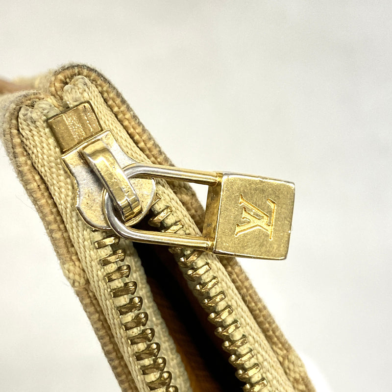 【6ib1222】ルイヴィトン コインケース モノグラム・ミニ ポシェットクレ M92438 ベージュ【中古】レディース