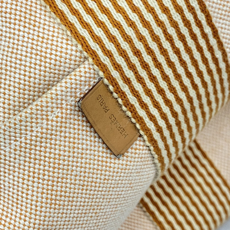 【6ib1223】エルメス トートバッグ ニューフールトゥMM キャンバス オレンジ シルバー金具【中古】メンズ レディース ユニセックス