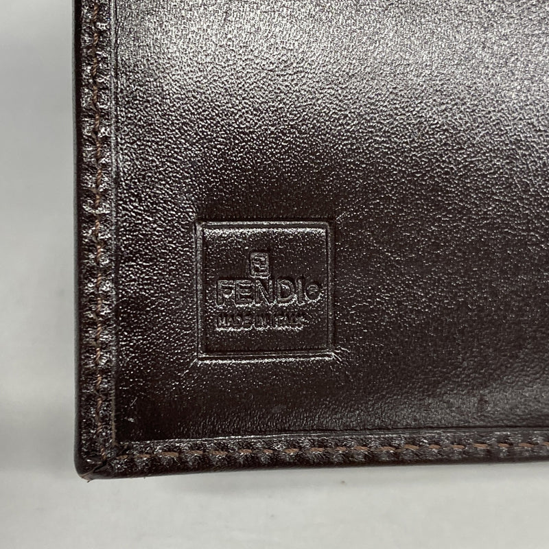 【6ib1231】フェンディ 三つ折り財布 ズッカ ナイロンキャンバス ブラウン シルバー金具【中古】レディース
