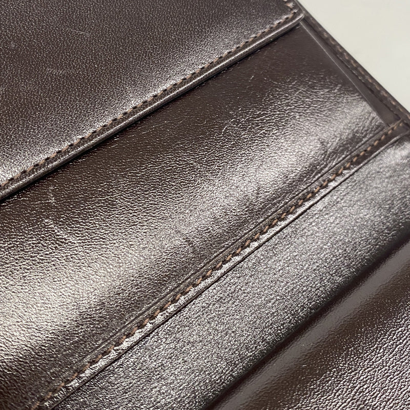 【6ib1231】フェンディ 三つ折り財布 ズッカ ナイロンキャンバス ブラウン シルバー金具【中古】レディース