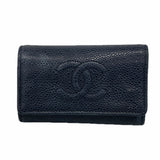 【6ib1232】シャネル キーケース キャビアスキン ブラック シルバー金具【中古】メンズ レディース ユニセックス