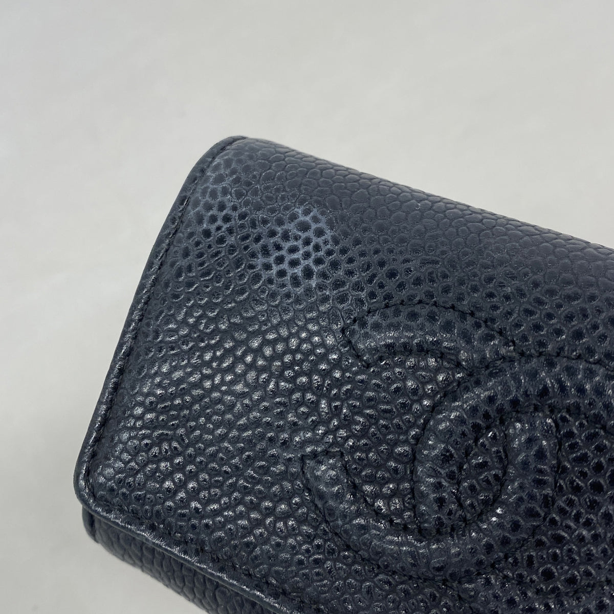 【6ib1232】シャネル キーケース キャビアスキン ブラック シルバー金具【中古】メンズ レディース ユニセックス