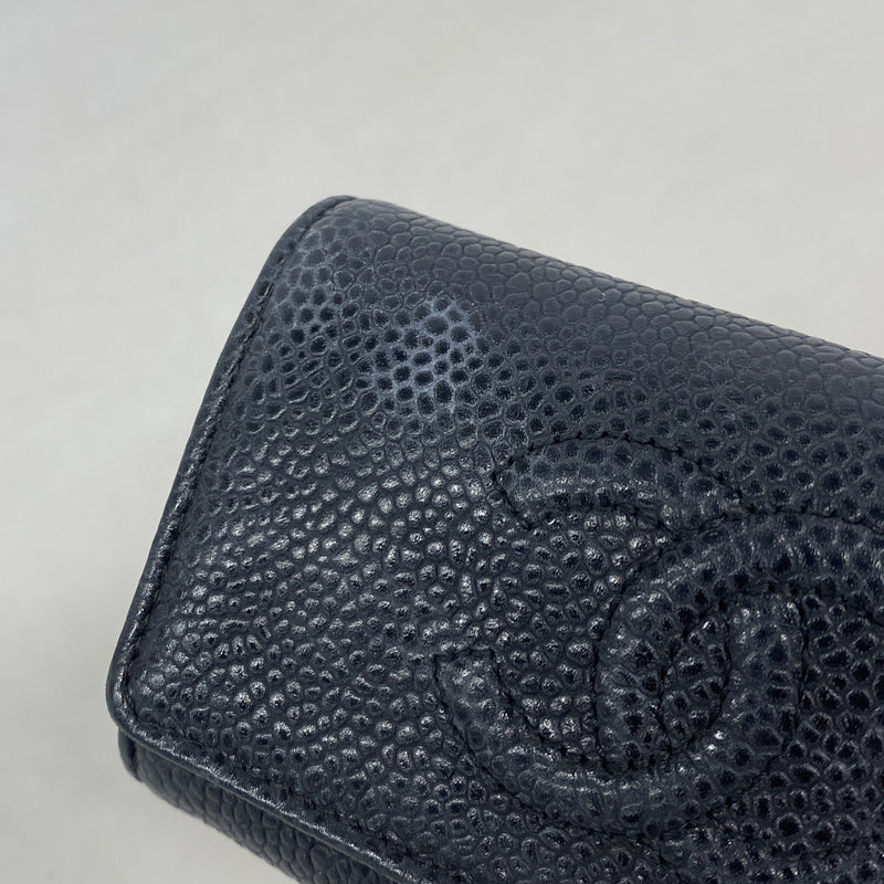 【6ib1232】シャネル キーケース キャビアスキン ブラック シルバー金具【中古】メンズ レディース ユニセックス