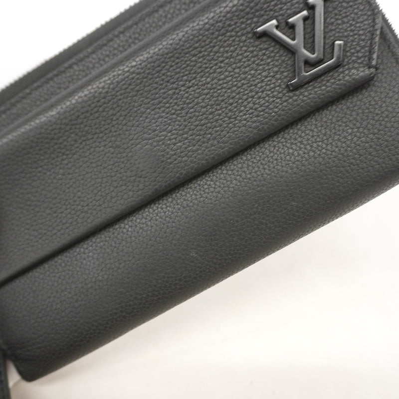 【6ib1237】ルイヴィトン 長財布 LVアエログラム ジッピーウォレット M69831 ノワール【中古】メンズ