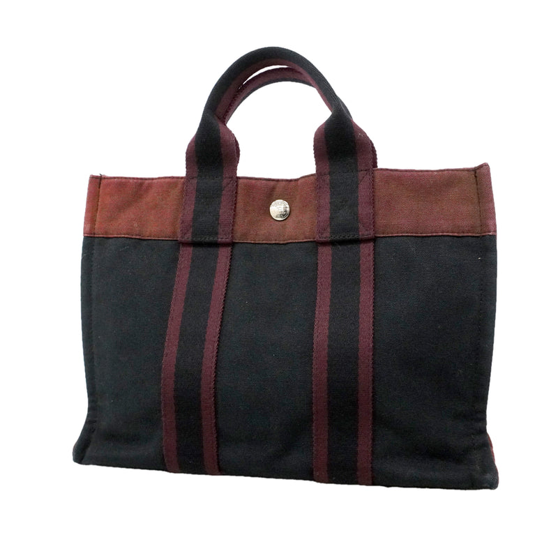 【6ib1250】エルメス トートバッグ フールトゥPM キャンバス ブラック シルバー金具【中古】メンズ レディース ユニセックス
