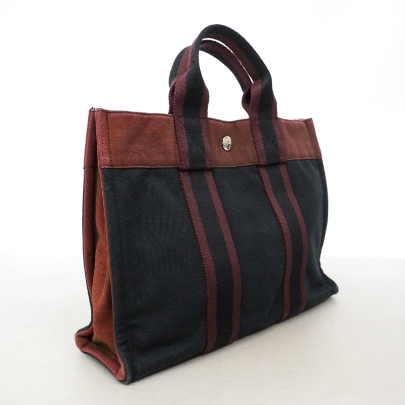 【6ib1250】エルメス トートバッグ フールトゥPM キャンバス ブラック シルバー金具【中古】メンズ レディース ユニセックス
