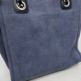 【6ib1251】シャネル チェーントート ドーヴィル キャンバス ネイビー シルバー金具【中古】レディース