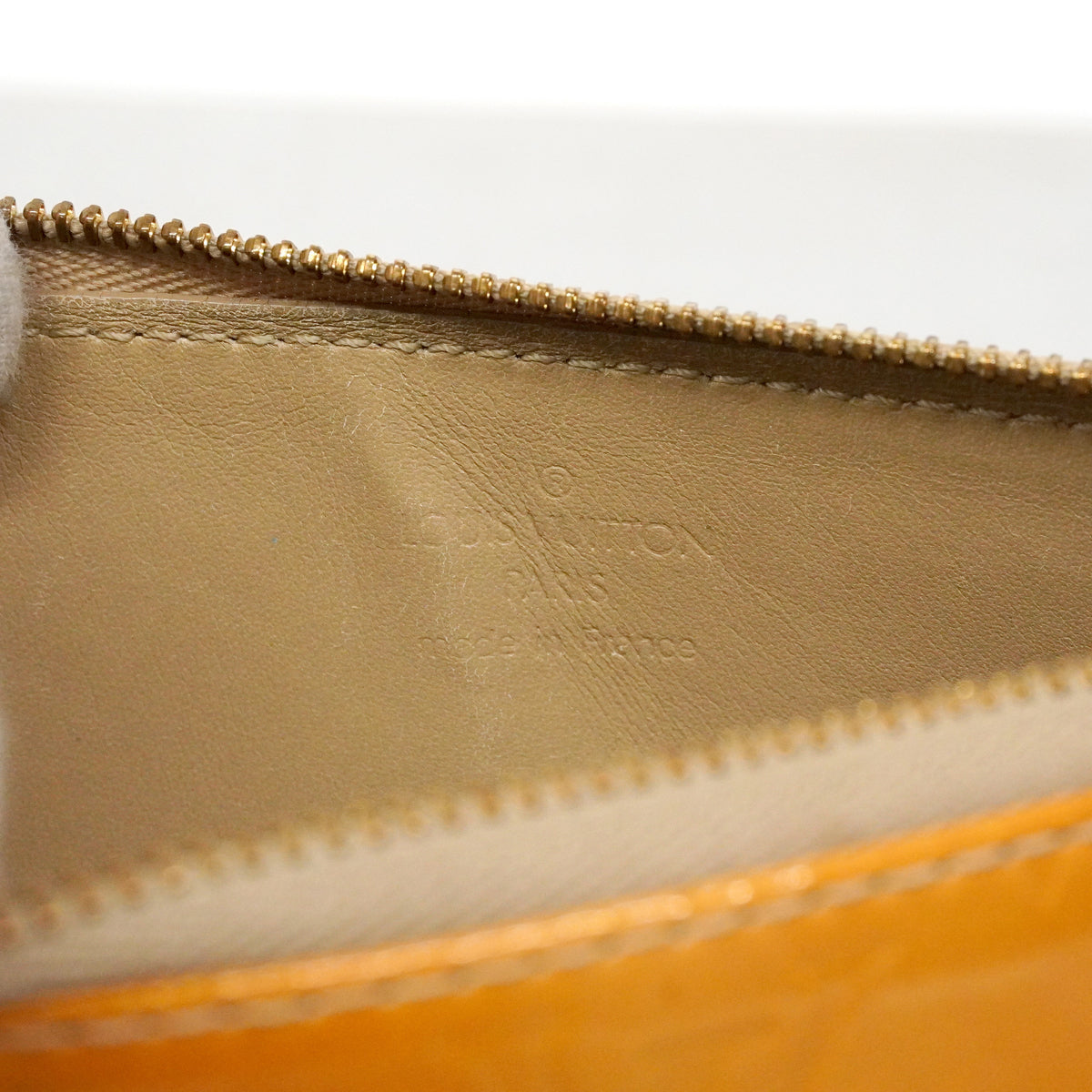 【6ib1254】ルイヴィトン ポーチ ヴェルニ レキシントン M91010 ベージュ【中古】レディース