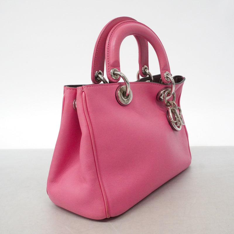 【6ib1262】クリスチャンディオール ハンドバッグ ディオリッシモ レザー ピンク シルバー金具 2wayバッグ【中古】レディース