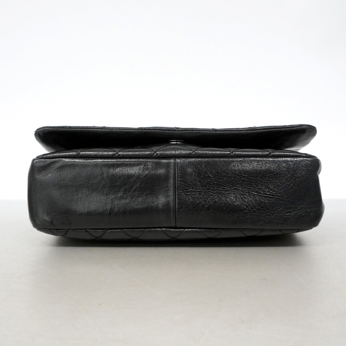 【6ib1265】シャネル ショルダーバッグ Wチェーン リュカンボン カーフスキン ブラック シルバー金具【中古】レディース
