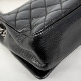 【6ib1265】シャネル ショルダーバッグ Wチェーン リュカンボン カーフスキン ブラック シルバー金具【中古】レディース