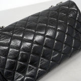 【6ib1265】シャネル ショルダーバッグ Wチェーン リュカンボン カーフスキン ブラック シルバー金具【中古】レディース