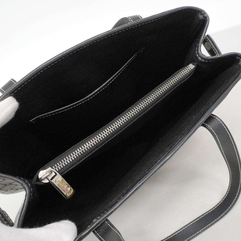 【6ib1270】セリーヌ ハンドバッグ マカダム キャンバス グレー ブラック シルバー金具【中古】レディース