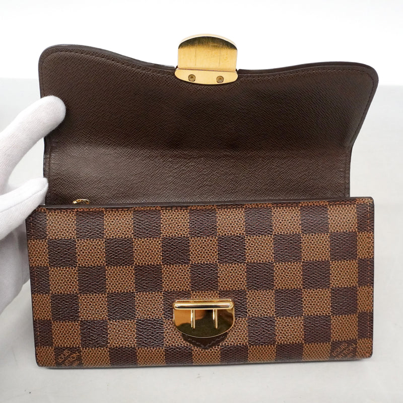 【6ib1280】ルイヴィトン 長財布 ダミエ ポルトフォイユシスティナ N61747 エベヌ【中古】レディース