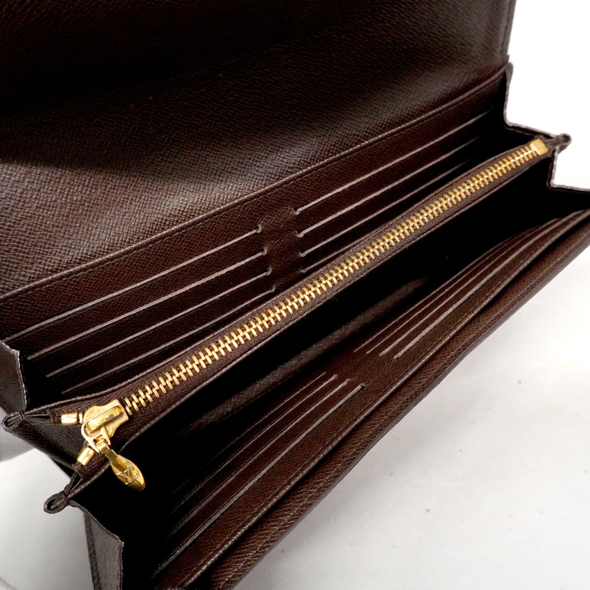 【6ib1280】ルイヴィトン 長財布 ダミエ ポルトフォイユシスティナ N61747 エベヌ【中古】レディース