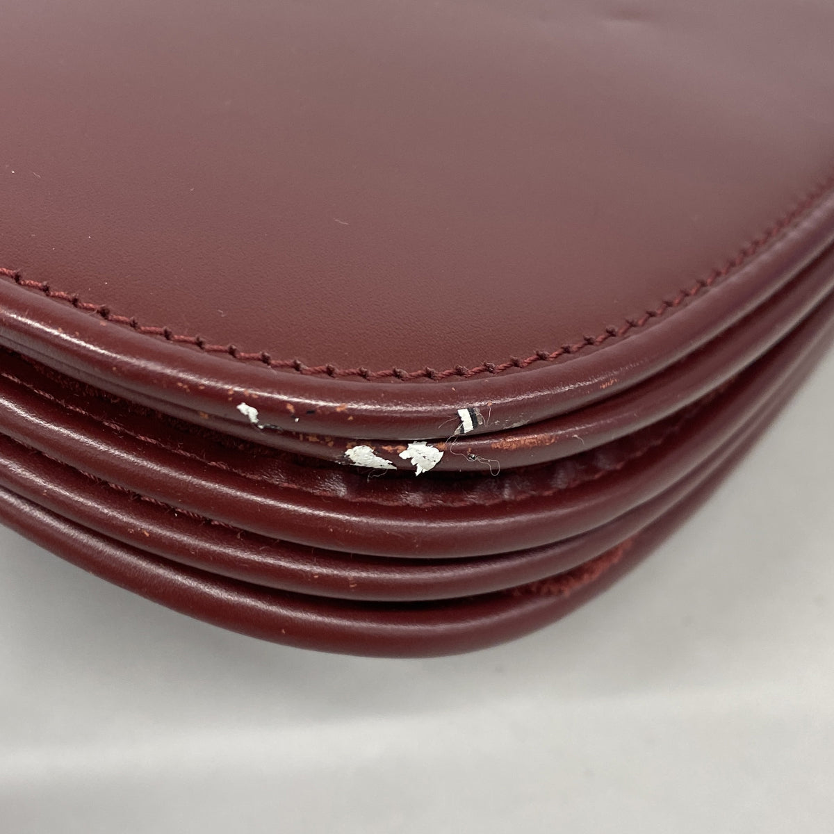 【6ib1290】カルティエ ショルダーバッグ マスト レザー ボルドー ゴールド金具【中古】レディース