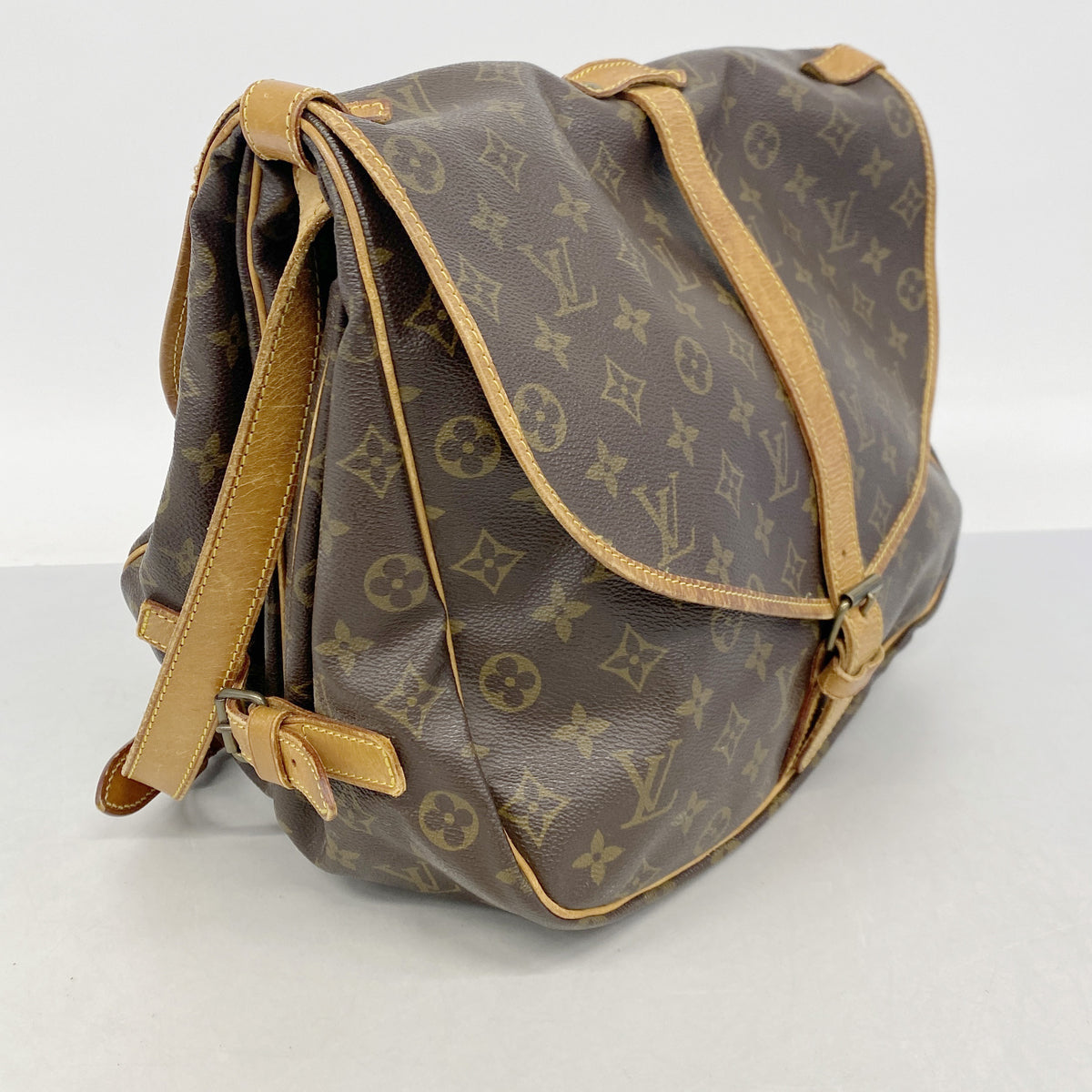 【6ib1296】ルイヴィトン ショルダーバッグ モノグラム ソミュール35 M42254 ブラウン【中古】レディース