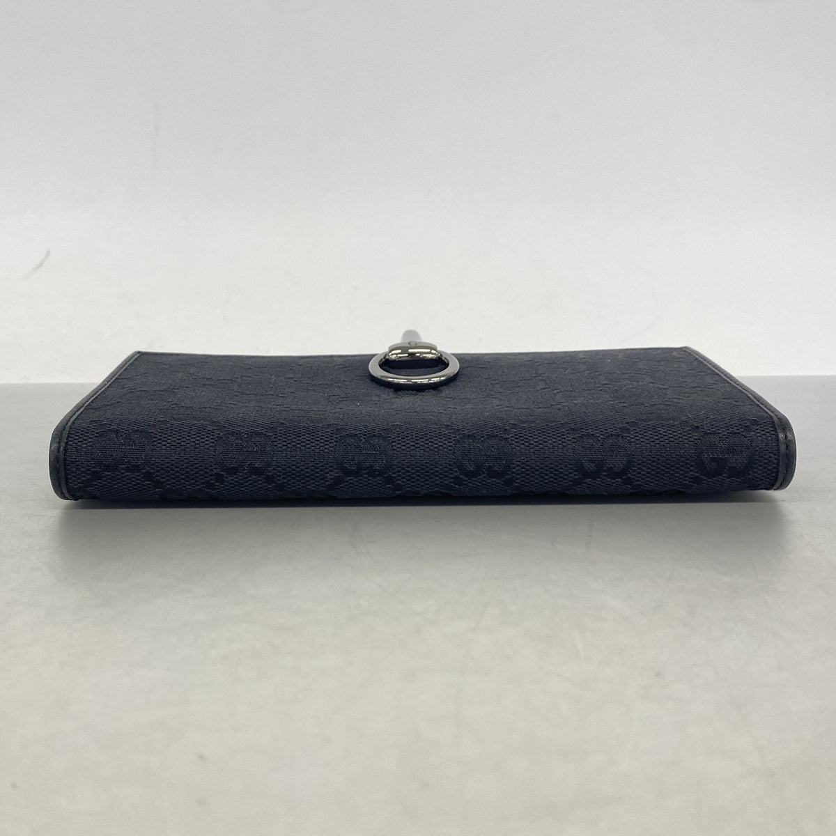 【6ib1298】グッチ 長財布 GGキャンバス 101602 キャンバス ブラック シルバー金具【中古】レディース