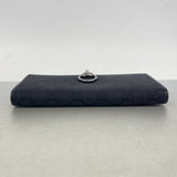 【6ib1298】グッチ 長財布 GGキャンバス 101602 キャンバス ブラック シルバー金具【中古】レディース