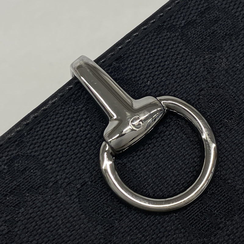 【6ib1298】グッチ 長財布 GGキャンバス 101602 キャンバス ブラック シルバー金具【中古】レディース