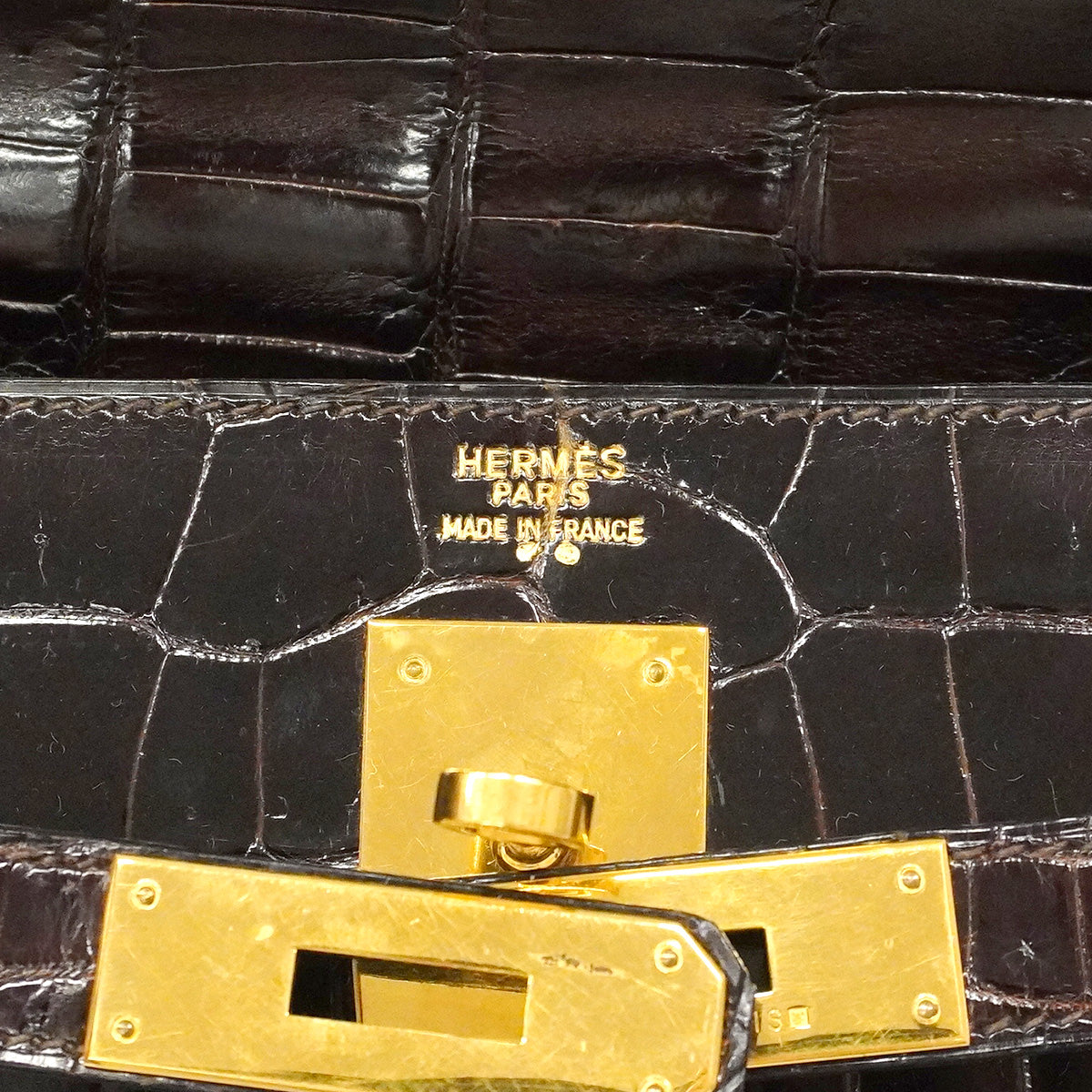 【6ib1300-g】エルメス ハンドバッグ ケリー32 ニロティカス ダークブラウン ゴールド金具 ○V刻印 2wayバッグ【中古】レディース