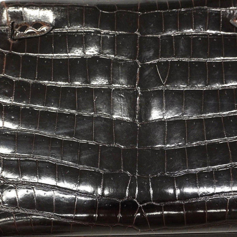 【6ib1300-g】エルメス ハンドバッグ ケリー32 ニロティカス ダークブラウン ゴールド金具 ○V刻印 2wayバッグ【中古】レディース