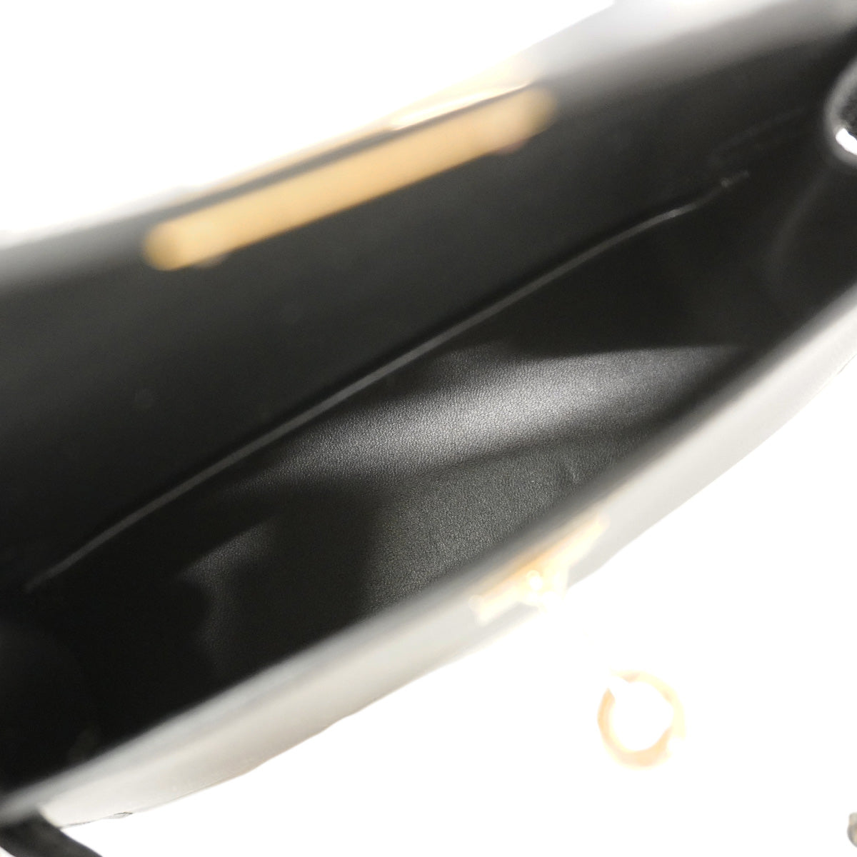 【6ib1302-g】エルメス ハンドバッグ ミニケリー2タッチ マダム アリゲーター ブラック ゴールド金具 G刻印 2wayバッグ【中古】レディース