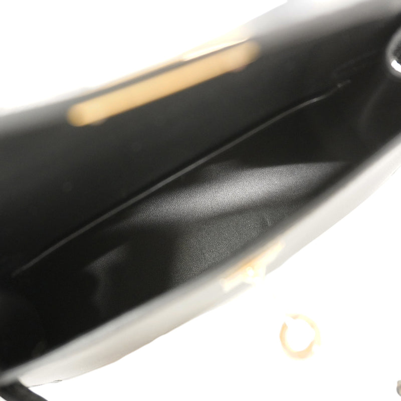 【6ib1302-g】エルメス ハンドバッグ ミニケリー2タッチ マダム アリゲーター ブラック ゴールド金具 G刻印 2wayバッグ【中古】レディース