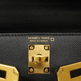 【6ib1302-g】エルメス ハンドバッグ ミニケリー2タッチ マダム アリゲーター ブラック ゴールド金具 G刻印 2wayバッグ【中古】レディース