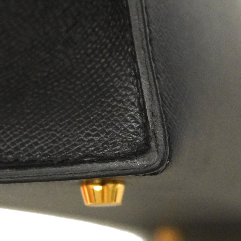 【6ib1302-g】エルメス ハンドバッグ ミニケリー2タッチ マダム アリゲーター ブラック ゴールド金具 G刻印 2wayバッグ【中古】レディース
