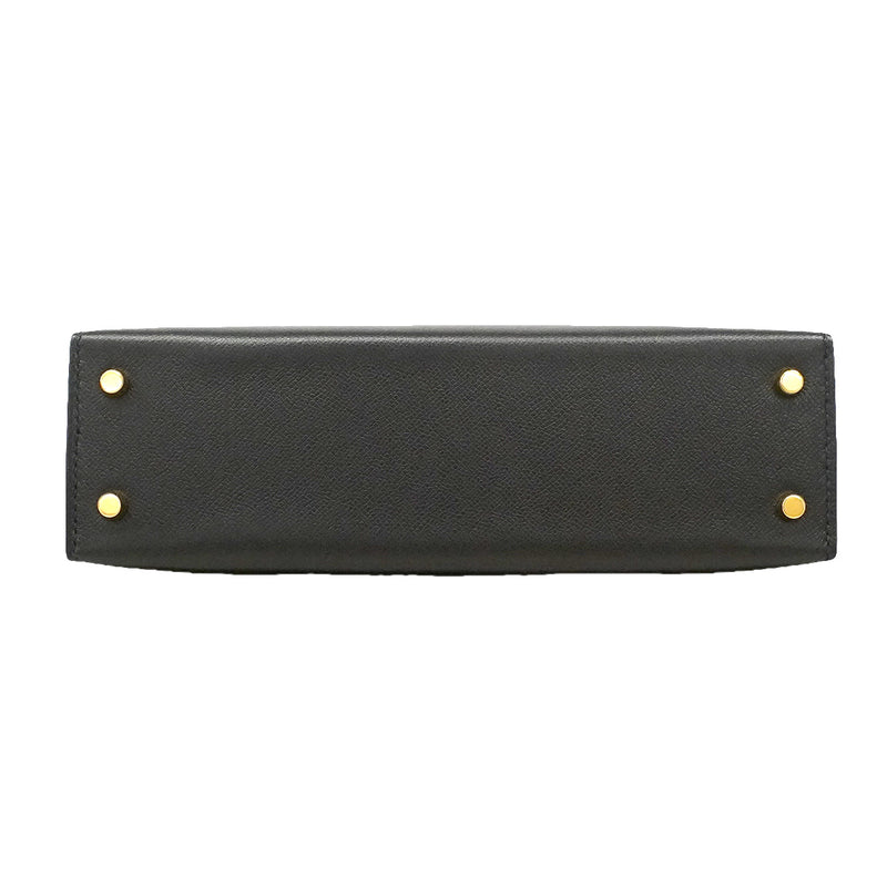 【6ib1302-g】エルメス ハンドバッグ ミニケリー2タッチ マダム アリゲーター ブラック ゴールド金具 G刻印 2wayバッグ【中古】レディース