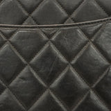 【6ib1308-h】シャネル ショルダーバッグ デカマトラッセ Wチェーン ラムスキン ブラック ゴールド金具【中古】レディース