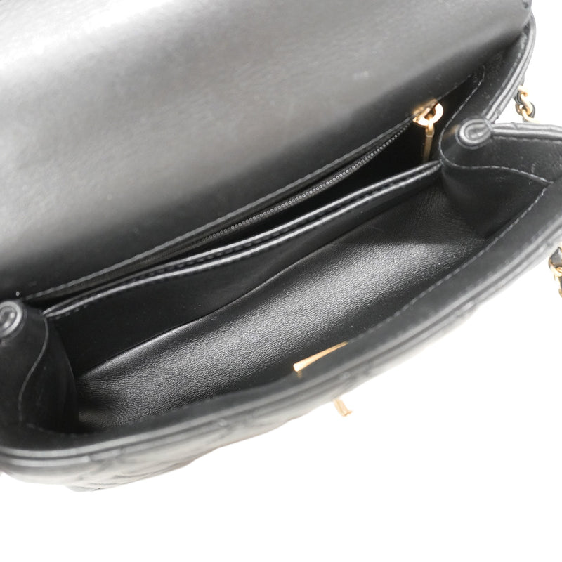 【6ib1311】シャネル ハンドバッグ チェーンショルダー ココハンドル ラムスキン ブラック ゴールド金具 2wayバッグ【中古】レディース