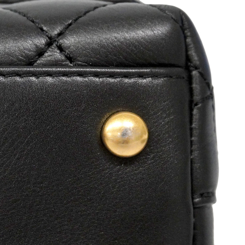 【6ib1311】シャネル ハンドバッグ チェーンショルダー ココハンドル ラムスキン ブラック ゴールド金具 2wayバッグ【中古】レディース