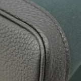 【6ib1314】エルメス トートバッグ ガーデンパーティTPM トワルオフィシエ ネゴンダ ブラック カーキ シルバー金具 G刻印【中古】レディース