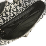 【6ib1316】クリスチャンディオール ショルダーバッグ トロッター サドル キャンバス ブラック シルバー金具【中古】レディース