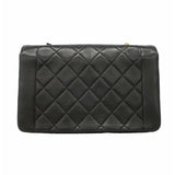 【6ib1317】シャネル ショルダーバッグ ダイアナ チェーンショルダー ラムスキン ブラック ゴールド金具【中古】レディース